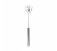 Stgfyxgs Sbattitore a Pressione Frusta Manuale Frullino Frusta Molla Accessorio Cucina Acciaio Inossidabile Rotazione Semiautomatica Miscelazione Rapida, Silver, M