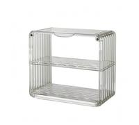 Stgfyxgs Scolapiatti Acrilico Supporto Bicchieri Organizzatore Ripiano Due Livelli Trasparente Resistente Compatto Accessibile Adatto per Cucina Soggiorno Tavolo, Piccolo, Bianco