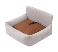 Stgfyxgs Seggiolino Auto per Cani Letto Da Viaggio per Animali Cuscino per Gatti Rialzo Protettivo con Design Avvolgente per Protezione Adatto per Animali Ans, Beige