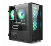 STGSivir PC Gaming Fisso, Core i7-8700, RTX 3050 6G, 16G DDR4, 512G SSD | Computer Gaming per Streaming, Editing Video, Compiti, fino a 4.6 GHz, WiFi 6, BT 5.2, 4K,HDMI,Win11 Pro, Case ARGB,Nero