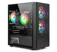 STGSivir PC Gaming Fisso, Xeon E5, GT 740 4G, 32G RAM, 1T SSD | Computer Gaming per Streaming, Editing Video, Compiti, fino a 3.7 GHz, WiFi 6, BT 5.2, HDMI,DVI,Win11 Pro, Case ARGB,Nero