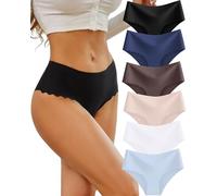 Sth Big Mutande da donna senza cuciture, a vita alta, senza cuciture, biancheria intima da donna, comodo, senza distinzione, senza cuciture, confezione da 6, (Nero*1, marrone chiaro*1, azzurro cielo*1