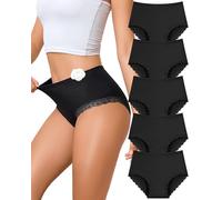 Sth Big Mutande Donna Cotone Vita Alta Slip Cotone Vita Alta con Decorazione in Pizzo Intimo Donna Comodo e Morbido Mutandine Elastiche Set Multipack (XXL)