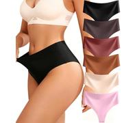 Sth Big Perizoma Tanga Donna Senza Cuciture Mutande Donna Vita Alta Slip Microfibra Intimo Invisibili Seducente Brasiliana Thong 6 Pezzi