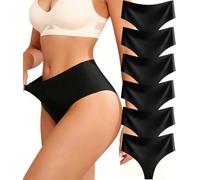 Sth Big Perizoma Tanga Donna Senza Cuciture Mutande Donna Vita Alta Slip Microfibra Intimo Invisibili Seducente Brasiliana Thong 6 Pezzi