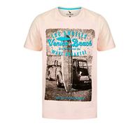 Sth. Shore Maglietta da uomo in jersey di cotone con motivo surf vintage, Poco rosa., L