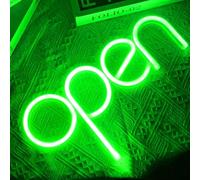 STHomedeco Open Neon Sign - Insegna Luminosa LED Scritte Neon Alimentate,neon per Decorare Party Bar Hotel Shop Cafe Restaurant Sala giochi(verde)