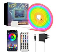 STHomedeco Striscia LED Neon - 24V Striscia Flessibile, RGB-IC Striscia Luminosa Cambia Colore, Bluetooth con Smart APP e Telecomando, IP65 impermeabile, Sincronizzazione Musicale (10M)