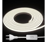 STHomedeco Tira LED COB - Striscia Adesive 220v Da Interno Esterno Impermeabile, Alta LuminositÃ Striscia IP65, Strip LED per Commerciale, Camera da letto (Bianco Naturale 4000k, 4M)