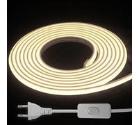 STHomedeco Tira LED COB - Striscia Adesive 220v Da Interno Esterno Impermeabile, Alta LuminositÃ Striscia IP65, Strip LED per Commerciale, Camera da letto (Bianco Caldo 3000k, 3M)