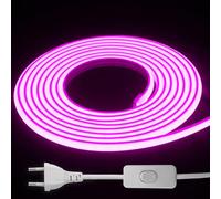 STHomedeco Tira LED COB - Striscia Adesive 220v Da Interno Esterno Impermeabile, Alta LuminositÃ Striscia IP65, Strip LED per Commerciale, Camera da letto (Rosa, 3M)