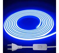 STHomedeco Tira LED COB - Striscia Adesive 220v Da Interno Esterno Impermeabile, Alta Luminosità Striscia IP65, Strip LED per Commerciale, Camera da letto (Blu, 7M)