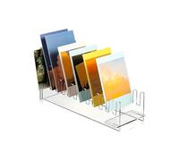 Sthveidir 12 Tier Acrylic Greeting Card Display Stand, Clear Tabletop Rack for Postcards, Notes, Books & Photos