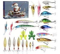 Sthveidir Calendario dell'avvento con Esche da Pesca, Conto alla rovescia a Sorpresa di 24 Giorni, Pratico Set(A1)