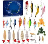 Sthveidir Calendario dell'avvento con Esche da Pesca, Conto alla rovescia a Sorpresa di 24 Giorni, Pratico Set(A3)