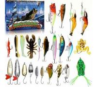 Sthveidir Calendario dell'avvento con Esche da Pesca, Conto alla rovescia a Sorpresa di 24 Giorni, Pratico Set(A4)