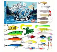 Sthveidir Calendario dell'avvento con Esche da Pesca, Conto alla rovescia a Sorpresa di 24 Giorni, Pratico Set(A2)