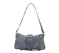 Stí· Borsa a tracolla da donna in ecopelle Y2K | Pochette sottile con rivetti casual per pendolari alla moda borsa convertibile quotidiana