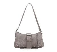 Stí· Borsa a tracolla da donna in ecopelle Y2K | Pochette sottile con rivetti casual per pendolari alla moda borsa convertibile quotidiana