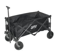 STI Carrello a Mano Pieghevole a Ombrello Tipo 2 da Trasporto Giardino Spiaggia Ruote in PVC 2 Tasche a Rete Portata Fino a 100kg Misure 90x50x100 con Cover