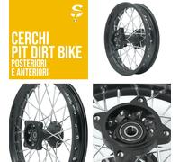 STI Cerchi Cerchio per pitbike 12" 14" 17" Acciaio e Alluminio