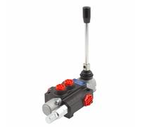 STI Distributore oleodinamico per trattori/escavatori PTN G1/2 AB G3/8 1 leva: P40 Distributore Idraulico a doppio effetto con ritorno a molla, Portata 40 L/min, Pressione massima 200 bar