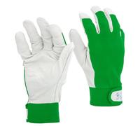 STI Guanti da lavoro in Pelle di Vitello e Cotone antinfortunistica meccanica giardino 8 M 1 Paio