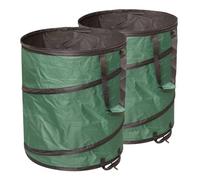 STI Kit 2 x 160 Lt Sacchi POPUP HQ Automatico Giardinaggio Rifiuti Giardino Professionale Antistrappo con Manici Ripiegabile Oxford 600d