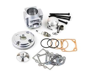 STI Kit Cilindro 50cc Testa CNC Scomposta per Minimoto Racing Completo ARGENTO spinotto 12mm