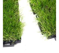 Mattonelle Prato sintetico 30mm 30cm x 30cm 9 pezzi 0,81 metri quadri Click Clack incastro Modulare STI