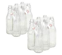 STI Offerta 12 Pezzi Bottiglia Costolata 1 lt con Tappo Sconto Risparmio
