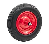 STI Ruota 3.5-8 Ø 360mm Gomma Piena Antiforatura per Carriola compreso asse 210mm x 12mm