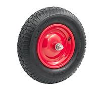 STI Ruota 4.8/4.00-8 Ø 390mm Gomma Pneumatica per Carriola compreso asse 150mm x 20mm