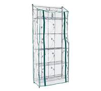 STI Serra scaffale fioriera da Balcone terrazza Giardino, per Piante e Fiori, Telo PVC, Pieghevole Apertura a Cerniera, decori in Metallo, Facile da Montare e riporre 5 Ripiani 75x34x177 H cm