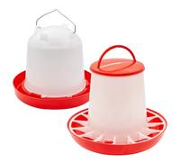 STI Set Mangiatoia 6kg + Abbeveratoio 5L kit distributore mangime acqua per polli pollame galline alta qualità