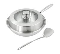 STI WOK padella saltapasta Millennium con coperchio Tipo3 induzione 30cm Acciaio INOX 304 Certificata PFAS Free facile da pulire lavastoviglie STICOOK