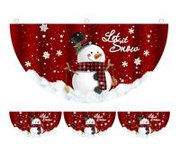 Stibzeup 4pcs Christmas Bunting da 35 Pollici di Pupazzo di Neve Bandiera di Natale Atmosfera Invernale Bandiera sospesa con Bandiere a spigola all'aperto per la Decorazione della terrazza da giardin