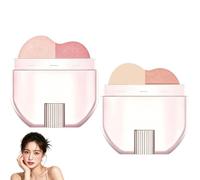 Stick 2 in 1 fard e illuminante, design che permette di applicare e sfumare con un solo gesto, stick trucco in crema leggero, waterproof e a lunga tenuta (2pcs-C)