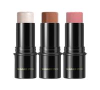 Stick Contouring 3 in 1: Bronzo, Correttore e Blush - Kit da 3 Pezzi Multiuso per Tutti i Tipi di Pelle, Leggero e a Lunga Tenuta (B)