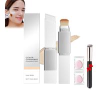 Stick Correttore E Fondotinta 2 In 1,Fondotinta Coreano In Stick Che Cambia Colore Con Pennello,Double-End Waterproof Long-Lasting Concealer,Natural Look Moisturizing (AvorioBianco, n-202)