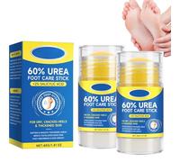 Stick crema all'urea 60% + 2% acido salicilico, stick esfoliante e idratante per piedi, mani, ginocchia e gomiti secchi e screpolati, eliminatore di calli, balsamo nutriente rapido (2 pezzi)