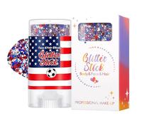 Stick di glitter per il viso del 4 luglio, per evidenziare il corpo e i capelli, e blu del 4 luglio, per il giorno 'indipendenza, costumi e completi per donne e ragazze