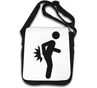 Stick Figure Back Pain Funny Borsa a tracolla Bianco