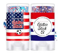 Stick glitter 2 pezzi, stick glitter rosso bianco blu viso/corpo/capelli gel olografico vestito del 4 luglio per il Giorno dell'Indipendenza, Anniversario, Vacanze