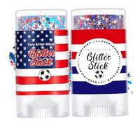 Stick glitter 2 pezzi, stick glitter rosso bianco blu viso/corpo/capelli gel olografico vestito del 4 luglio per il Giorno dell'Indipendenza, Anniversario, Vacanze