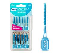 Stick interdentale TePe EasyPick, Blu, ISO M-L, 60pz, rimozione placca, pulizia interdentale efficace, stick interdentale duraturo per spazi medi, contenitore tascabile incluso