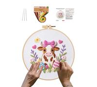 Stick Kit - Handembroidery Anfänger Set, Inklusive Rahmen Nadeln Garn, Detailliertes Kaninchen Design, Praktisches DIY Handarbeits Zubehör | Entspannende Freizeitbeschäftigung Für Frauen Enthusi