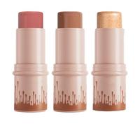 Stick Multifunzione 3 in 1: Bronzo, Correttore e Blush - Completo 3 Pezzi con Texture Leggera e a Prova di Sudore per Tutti i Tipi di Pelle, Definisce con Bagliore Naturale (B)