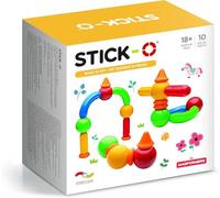 Stick-O Basic 10-Piece Magnetic Building Blocks Toy. Preschool STEM Toy with Large Pieces And Grippy Groove Design. Designed By Magformers for Young Children.