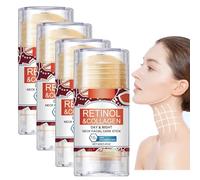 Stick per Cura del Viso Al Collo con Retinolo e Collagene Giorno E Notte, Idratante Viso Al Collagene E Retinolo Con Acido Ialuronico, Crema Idratante Viso, Crema Antirughe Per Donne E Uomini(4PACK)